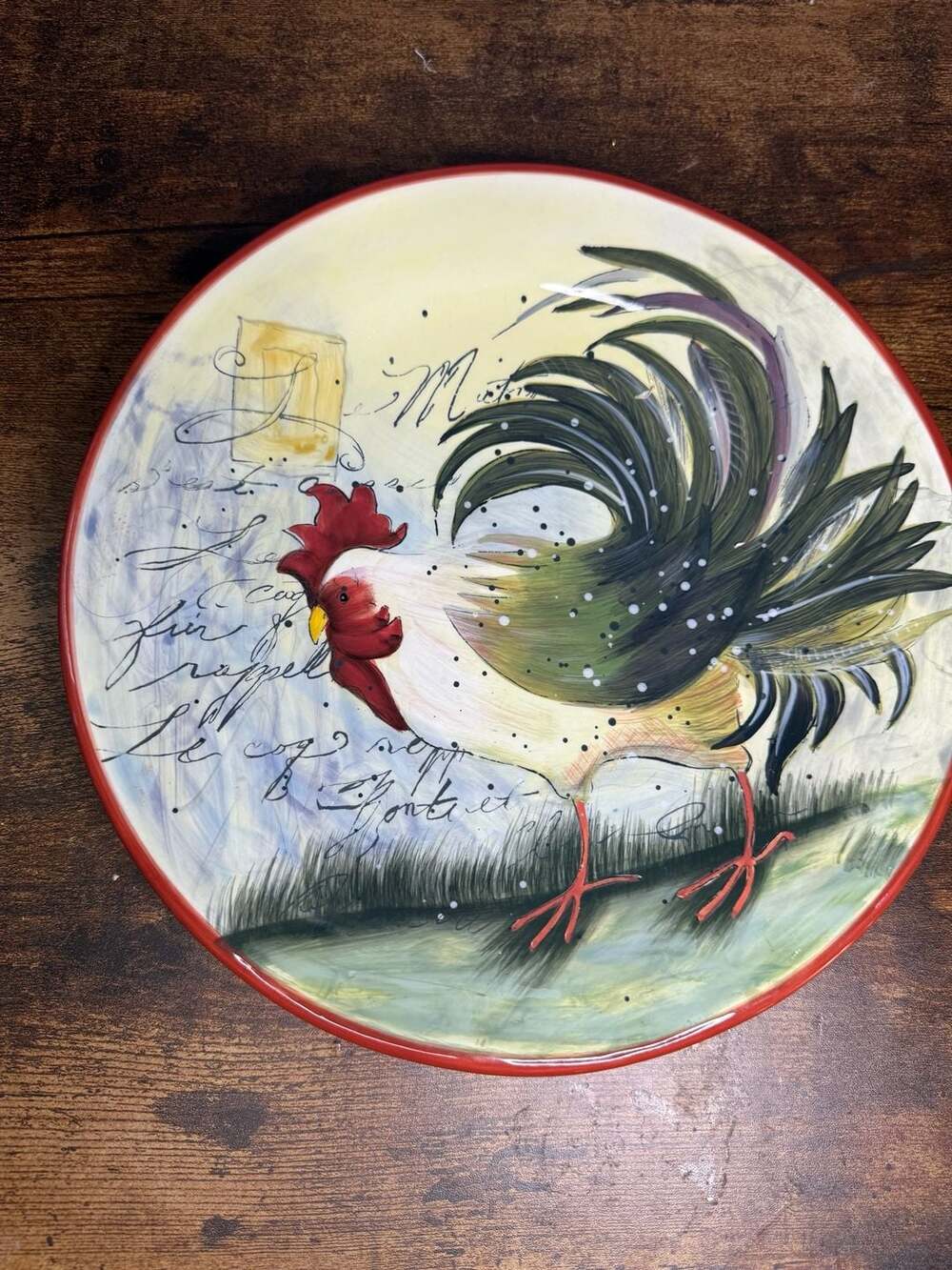 Certified International Susan Winget Le Rooster Dinner Plate 11 Inch Multi